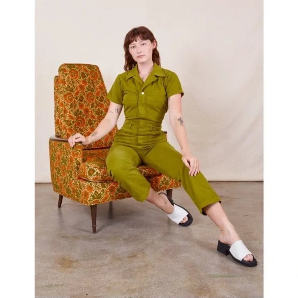 Big Bud Press Olive Green Short Sleeve Jumpsuit